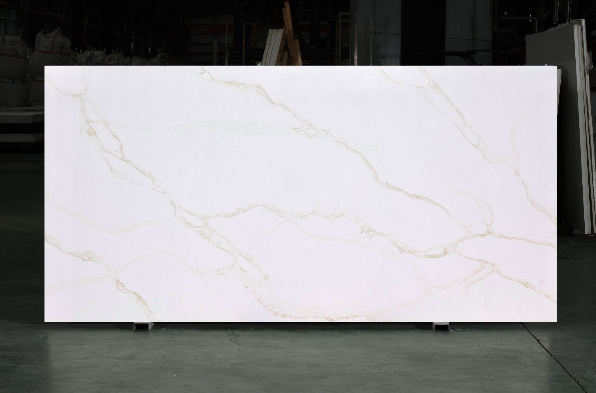 Calacatta Polaris Gold Engineered Quartz Slab application 1